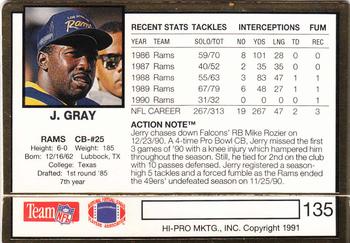 1991 Action Packed #135 Jerry Gray Back