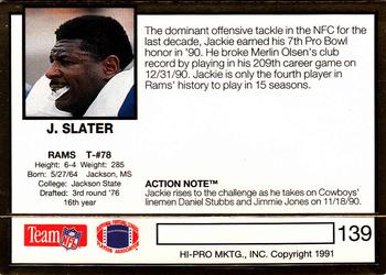 1991 Action Packed #139 Jackie Slater Back