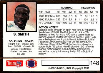 1991 Action Packed #148 Sammie Smith Back