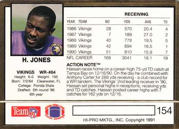 1991 Action Packed #154 Hassan Jones Back