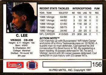 1991 Action Packed #156 Carl Lee Back