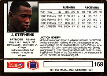 1991 Action Packed #169 John Stephens Back