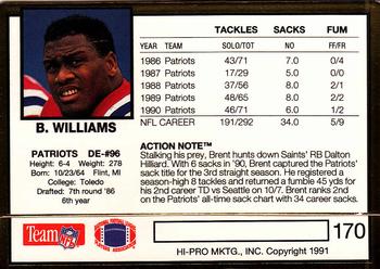 1991 Action Packed #170 Brent Williams Back