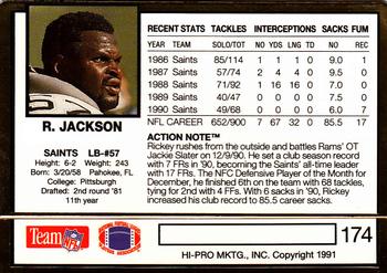 1991 Action Packed #174 Rickey Jackson Back