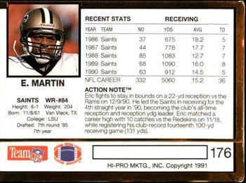1991 Action Packed #176 Eric Martin Back