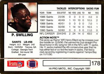 1991 Action Packed #178 Pat Swilling Back