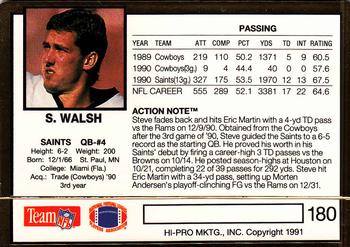 1991 Action Packed #180 Steve Walsh Back