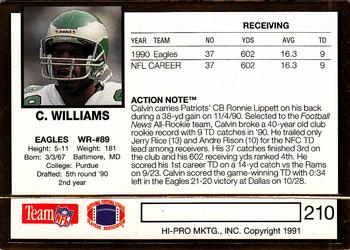 1991 Action Packed #210 Calvin Williams Back