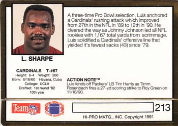 1991 Action Packed #213 Luis Sharpe Back