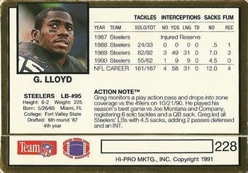 1991 Action Packed #228 Greg Lloyd Back