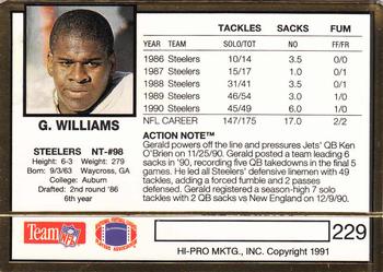 1991 Action Packed #229 Gerald Williams Back