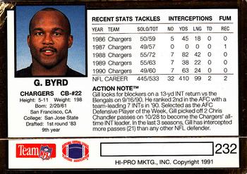 1991 Action Packed #232 Gill Byrd Back