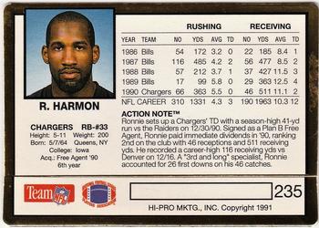 1991 Action Packed #235 Ronnie Harmon Back
