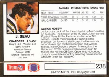 1991 Action Packed #238 Junior Seau Back