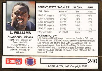1991 Action Packed #240 Lee Williams Back