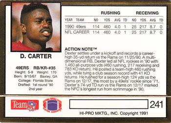 1991 Action Packed #241 Dexter Carter Back