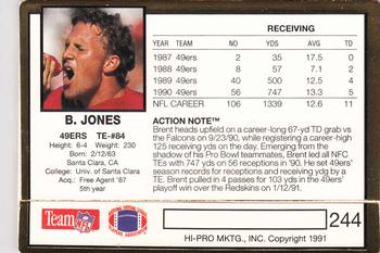 1991 Action Packed #244 Brent Jones Back