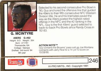 1991 Action Packed #246 Guy McIntyre Back