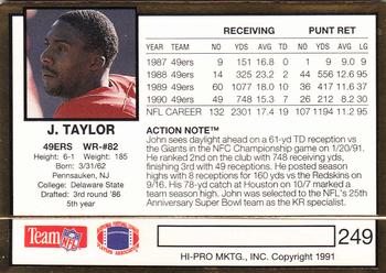 1991 Action Packed #249 John Taylor Back