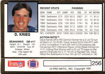 1991 Action Packed #256 Dave Krieg Back