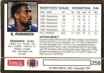 1991 Action Packed #258 Eugene Robinson Back