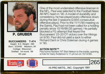 1991 Action Packed #265 Paul Gruber Back