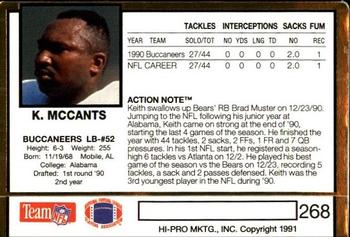 1991 Action Packed #268 Keith McCants Back