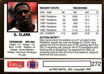 1991 Action Packed #272 Gary Clark Back