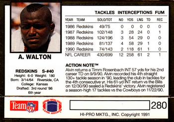 1991 Action Packed #280 Alvin Walton Back