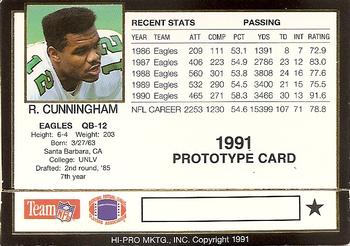 1991 Action Packed #NNO Randall Cunningham Back