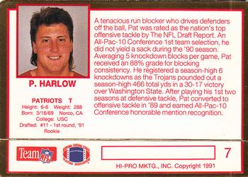 1991 Action Packed Rookie/Update #7 Pat Harlow Back