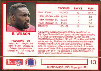 1991 Action Packed Rookie/Update #13 Bobby Wilson Back
