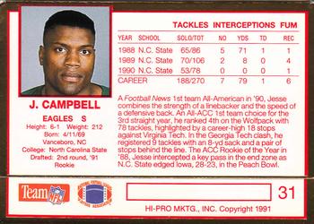 1991 Action Packed Rookie/Update #31 Jesse Campbell Back