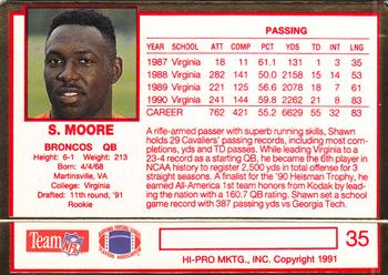 1991 Action Packed Rookie/Update #35 Shawn Moore Back