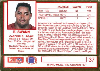 1991 Action Packed Rookie/Update #37 Eric Swann Back