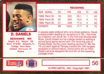 1991 Action Packed Rookie/Update #56 David Daniels Back