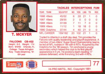 1991 Action Packed Rookie/Update #77 Tim McKyer Back
