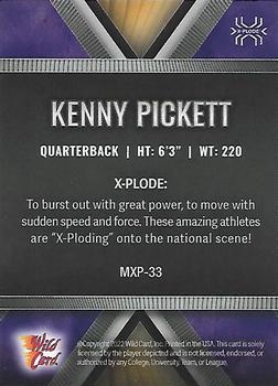 2022 Wild Card Matte - X-Plode Gold/Purple X #MXP-33 Kenny Pickett Back