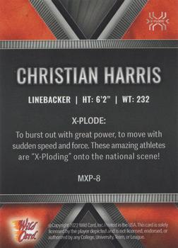 2022 Wild Card Matte - X-Plode Silver/Orange X #MXP-8 Christian Harris Back