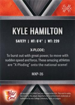 2022 Wild Card Matte - X-Plode Silver/Orange X #MXP-35 Kyle Hamilton Back
