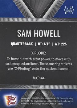 2022 Wild Card Matte - X-Plode Silver/Blue X #MXP-44 Sam Howell Back