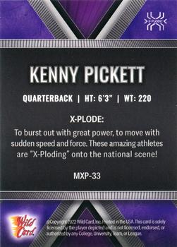 2022 Wild Card Matte - X-Plode Purple/Purple X #MXP-33 Kenny Pickett Back