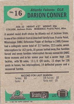 1991 Bowman #16 Darion Conner Back