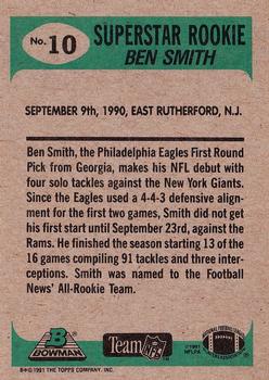 1991 Bowman #10 Ben Smith Back