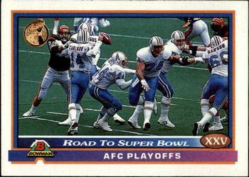 1991 Bowman #548 Road to Super Bowl XXV: Bengals vs. Oilers Front