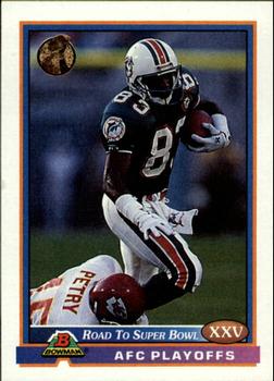 1991 Bowman #549 Road to Super Bowl XXV: Dolphins vs. Chiefs Front