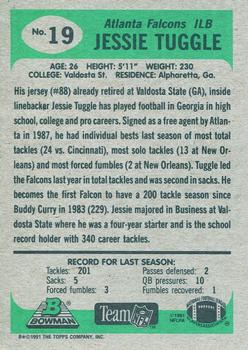 1991 Bowman #19 Jessie Tuggle Back