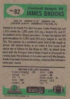 1991 Bowman #82 James Brooks Back
