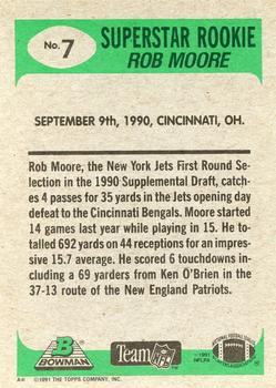 1991 Bowman #7 Rob Moore Back