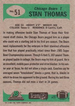 1991 Bowman #51 Stan Thomas Back